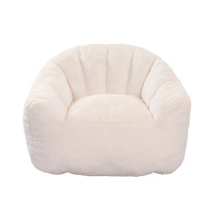 Vynxaria Bean Bag Seats - Spacious White Lounge Sofa with Armrests for Living Rooms and Bedrooms - 1 of 4