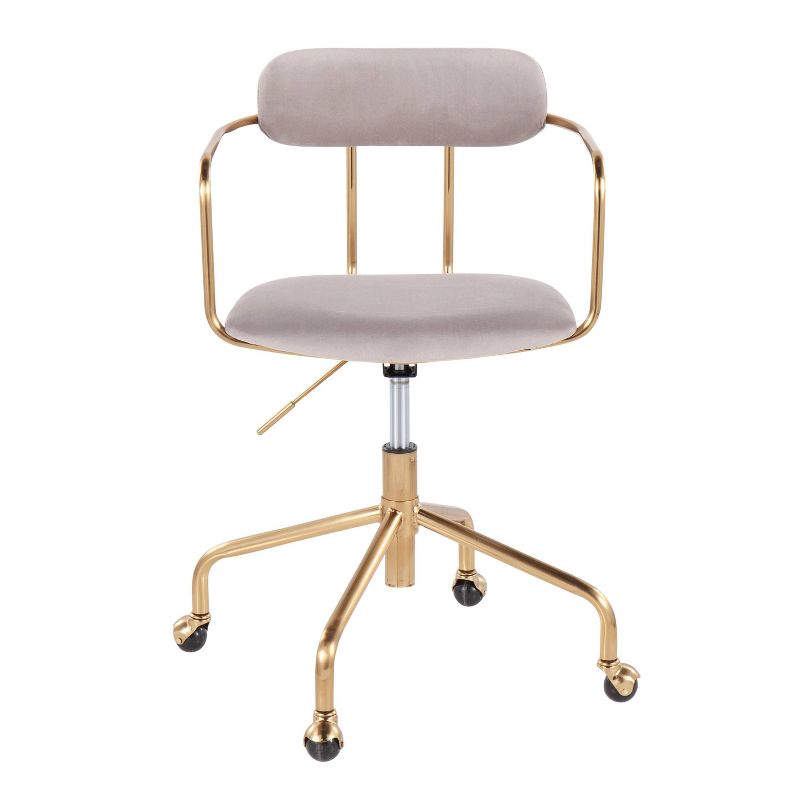 Demi Velvet/Metal Task Chair Gold/Silver - LumiSource, 6 of 10
