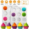 NewHome "2 Pack 12-Cup Silicone Muffin Pans Nonstick Cupcake Molds, Heat Resistant, Dishwasher Safe" White - 2 of 4