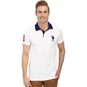 U.S. Polo Assn. Men's Short-Sleeve Polo Shirt with Applique, Casual Summer Slim Fit Polo Shirt with Contrast Color - 1 of 2