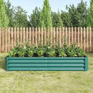 7.6x3.7x0.98ftRaised Garden Bed Kit - Metal Raised Bed Garden,Black - 1 of 4