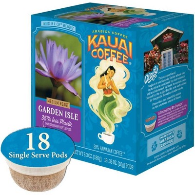 Kauai Coffee Garden Isle, Medium Roast Single Serve Pods - 18ct