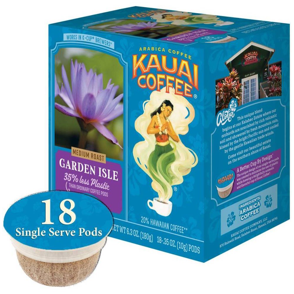 Photos - Coffee Kauai  Garden Isle, Medium Roast Single Serve Pods - 18ct