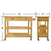 NicBex 2 Drawer Rolling Kitchen Island Cart with 2 Open Shelves and Towel Racks,Kitchen Island on Wheels with Storage,Island Table for Kitchen - 3 of 4