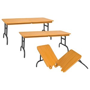 Set of 3 Brown Breakable Tables for WWE & AEW Wrestling Action Figures - 1 of 4