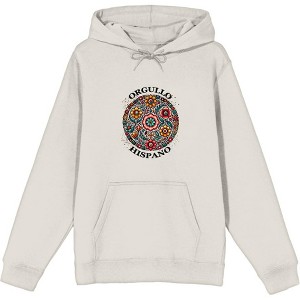 Orgullo Hispano Mosaic Flower Art Adult Sand Long Sleeve Hoodie-3XL - 1 of 2