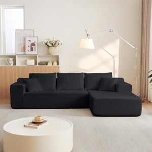 GDFStudio Alaric 103.54" Modern 3-Seater L-Shaped Chenille Upholstered Sectional Sofa with 5 Pillows - 1 of 4