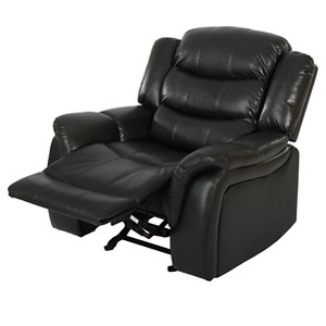 Hawthorne Faux Leather Glider Recliner Club Chair - Christopher Knight Home, Black