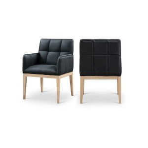 Meridian Furniture,Adrian Vegan Leather Dining Arm Chair, Set of 2 - 1 of 4
