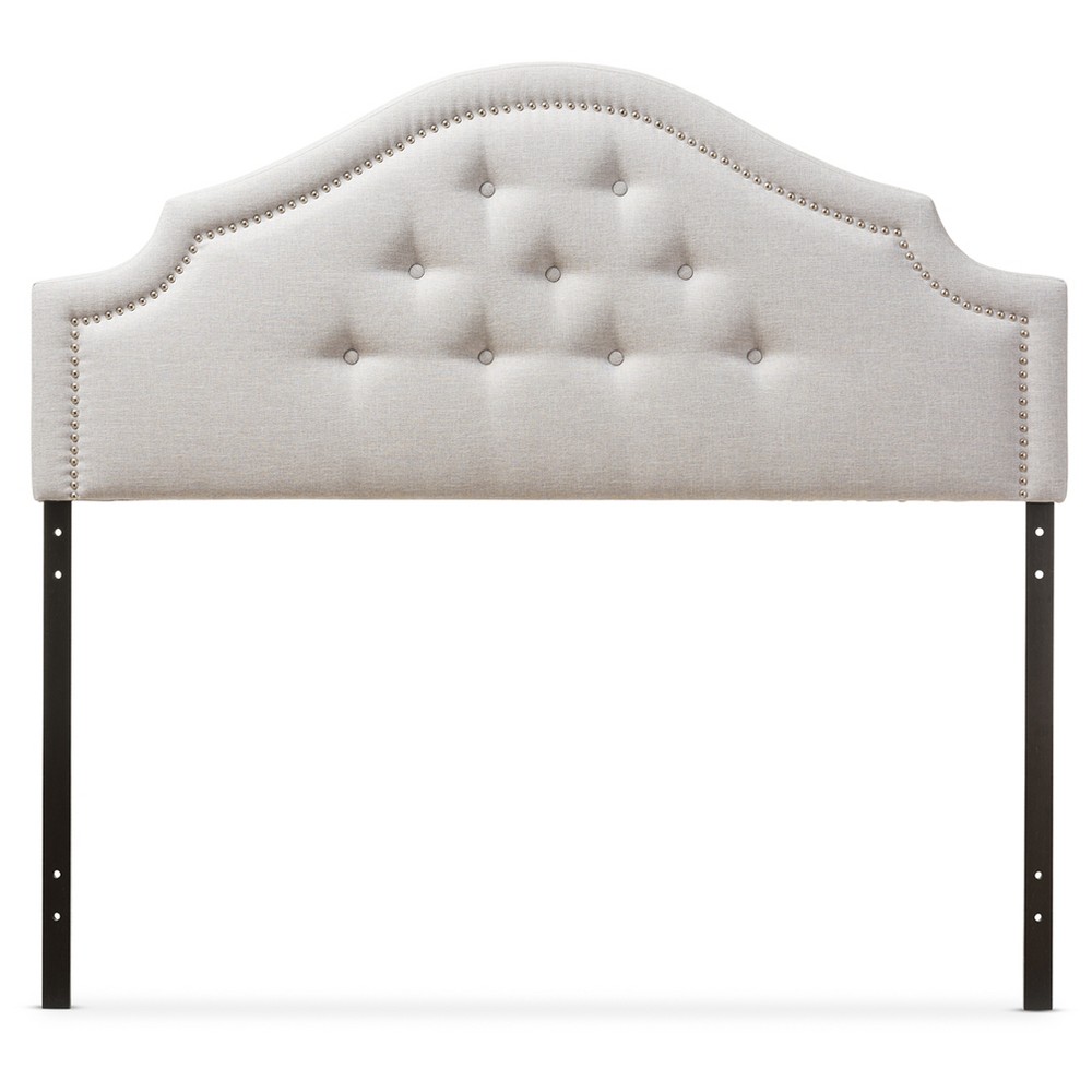 Photos - Bed Frame Queen Cora Modern And Contemporary Fabric Upholstered Headboard Grayish Be