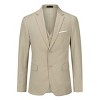 Cloudstyle Men's 3-Piece 2 Buttons Slim Fit Solid Color Jacket Smart Wedding Formal Suit - 4 of 4