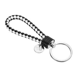 Unique Bargains Braided PU Leather Wallet Keychain with Stainless Steel Key Ring - 1 of 3