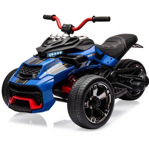 12V Kids Ride-On ATV, 3-Wheeler Electric Motorcycle for Toddlers Ages 3-8 – Battery Powered Toy Car with LED Lights - 1 of 4
