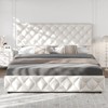 Bed Frame with 4 Storage Drawers, Adjustable Headboard, Linen Upholstered Platform, Wooden Slats Support, No Box Spring Needed - 4 of 4
