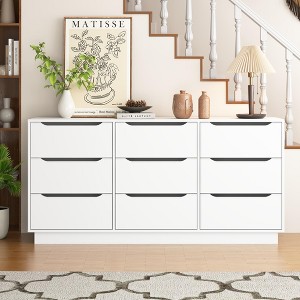 63" Wood Deep-Drawer Modern 9-Drawer Dresser for Bedroom with Spacious Storage and Scratch-Resistant Finish - 1 of 4