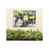 Cottage Garden West of The Wind Blue and Yellow Bike Yellow, Blue, Brown 40 x 30 Inch Waterproof Gallery Wrapped Canvas, Outdoor Garden, Yard, Patio - 2 of 2
