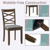 MAYEERTY Set of 4 Wooden Dining Chairs, Padded Upholstered Seat, Dining Room Living Room, Gray - 3 of 4