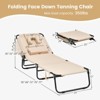 Gymax 1PC/2PCS Beach Chaise Lounge Chair Face Down Tanning Chair 5 Adjustable Positions Portable Sunbathing Recliner Blue & Green/Navy/Beige/Pink/Blue - 4 of 4