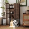 FONTOI Freestanding Storage Cabinet with Removable Wine Racks, Kitchen Pantry Cabinet, Wine Bar Cabinet for Kitchen, Brown, 14.9"*62.9"*27.9" - 4 of 4
