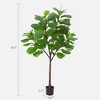 Jojoka Artificial Fiddle Leaf Fig Tree with 65 Decorative Leaves, Tall Fake Fig Tree in Pot for Indoor Home Office Decor - 2 of 4