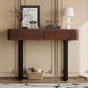 KIGFTSOD Entryway Table, Fluted Design, Retro Console with Storage, Narrow Sofa Table with Metal Legs for Entryway, Hallway & Living Room - 3 of 4