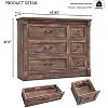 Mastgoal 48" Farmhouse Dresser with 6 Drawers, Rustic Wood Closet Storage with Roman Column for Bedroom - 4 of 4