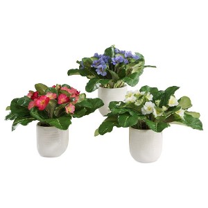 Uttermost Trilogy Primrose Accents Potted in Dimpled White Ceramic Set of 3 - 1 of 4