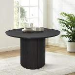 Dwen 46'' KD Manufactured Wood Foild with Grain Paper Round Top Pedestal Dining Table- The Pop Maison