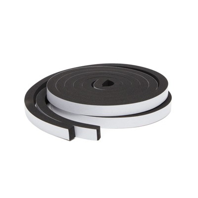 Stockroom Plus 2 Rolls Door Weather Stripping, 1/2 x 3/8 Inch Thick Black Foam Seal Tape, 6.5 Ft
