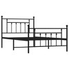 vidaXL 12" Black Twin XL Metal Bed Frame with Headboard & Footboard No Mattress - 2 of 4
