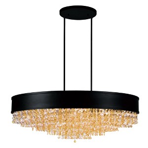 CWI Lighting Medina 15 Light Drum Shade Chandelier With Black Finish - 1 of 4
