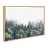 Kate and Laurel Sylvie Lush Green Forest On A Foggy Day Framed Canvas by The Creative Bunch Studio, 23x33, Natural - 2 of 4