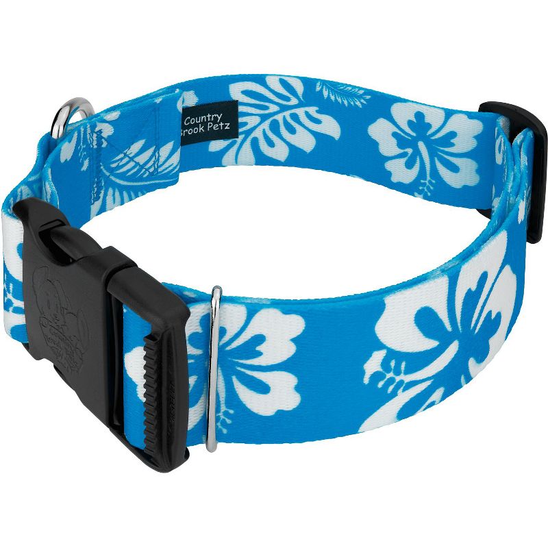Country Brook Petz 1 1/2 Inch Deluxe Blue Hawaiian Dog Collar, 2 of 5