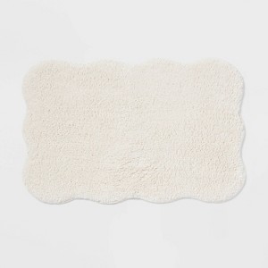 20"x30" Scallop Bath Rug Cream - Threshold™ - 1 of 4