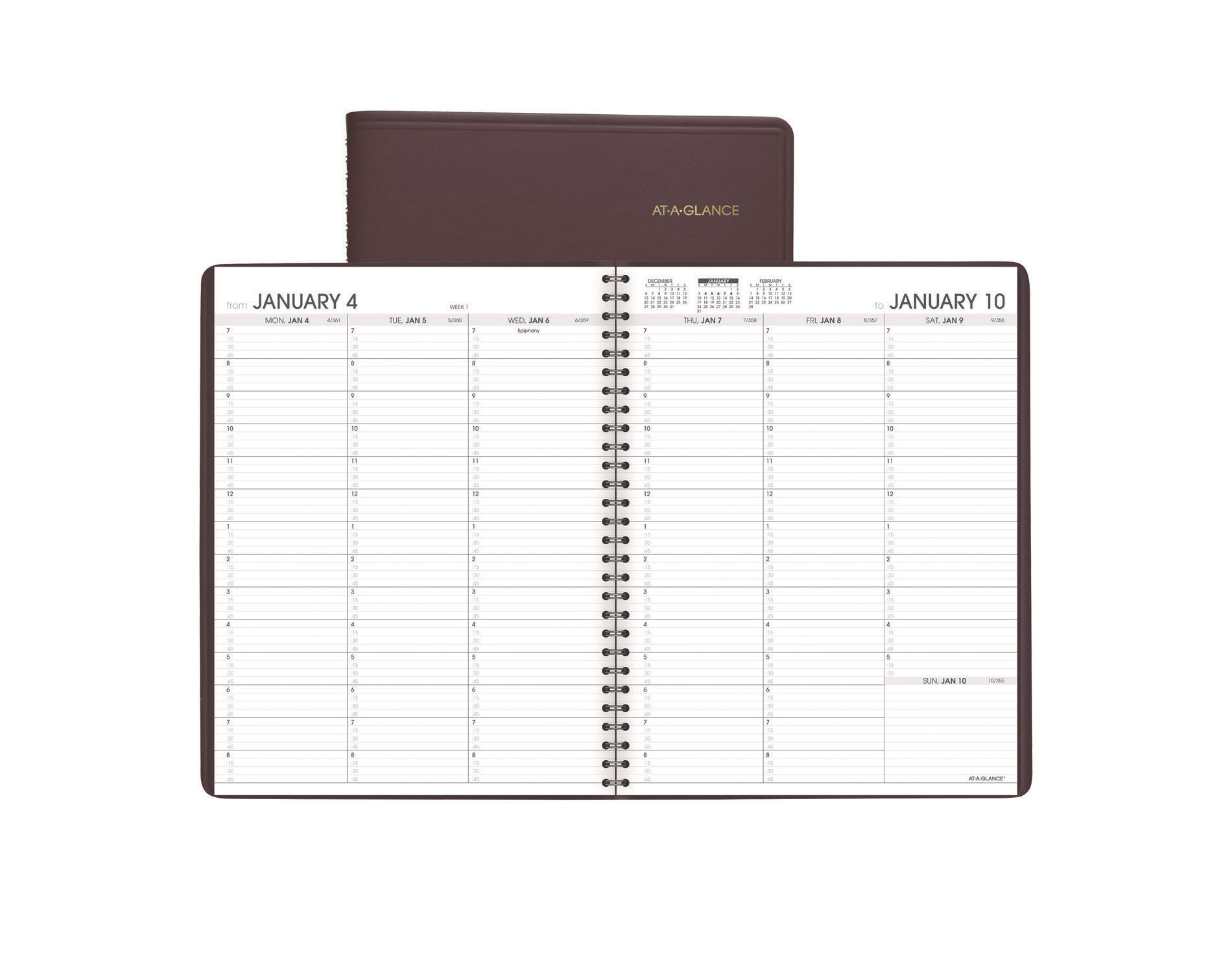Weekly Appointment Book, 11 x 8.25, Winestone Cover, 13-Month: Jan 2026 to Jan 2027
