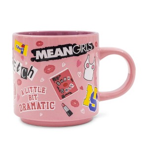 Silver Buffalo Mean Girls Icons Pink Ceramic Mug | Holds 13 Ounces - 1 of 4