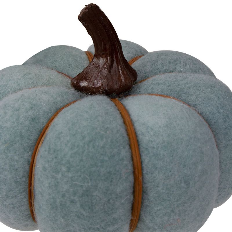 Northlight 5" Blue and Brown Fall Harvest Tabletop Pumpkin, 3 of 5