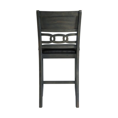 Gray Counter Height Dining Set with Faux Leather Upholstered Chairs
