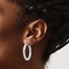 Black Bow Jewelry 4mm, Sterling Silver, Round Hoop Earrings - 30mm (1 1/8 Inch) - 3 of 4