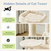 SEVOBAL Pet Tower 44" Cat Tree Tower, Multi-Cat Climbing Tower with, Natural Sisal Scratching Posts, Hammock, Beige, 17.72"*44.49"*13.78" - 3 of 4