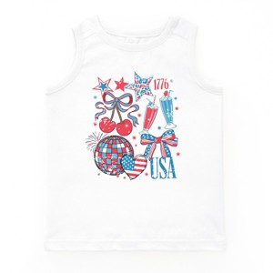 The Juniper Shop Patriotic Disco Collage Youth Tank Top - 1 of 4