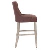 WestinTrends 24" Linen Fabric Tufted Buttons Upholstered Wingback Counter Stool - 3 of 4