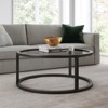Metal Round Pedastal Coffee Table in Brown - Henn&Hart - 2 of 4