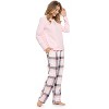 Casual Nights Women's Jersey Knit Long-Sleeve Top and Soft Flannel Bottom Pajama Set - 2 of 4