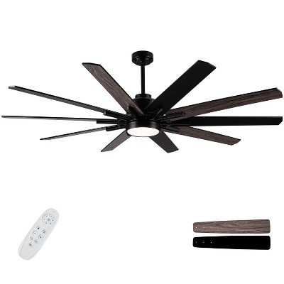 BestParts 72 Inch Ceiling Fan, Lighted Ceiling Fan, Remote Control, Reversible Quiet Motor, 3 Color Temperatures, Farmhouse Style