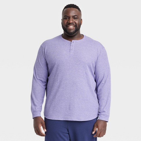 Men's Waffle-Knit Henley Athletic Top - All In Motion™ Purple L