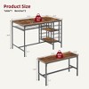 Dining Table Set for 4, Kitchen Table Set for 4 with 2 Benches, Rectangular Dining Room Table Set with Wine Rack - 2 of 4