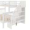 PAGED Simple Wooden Bunk Bed Loft Bed, Twin over Twin Bed Frame with 3 Drawers, Storage Stairs and Guardrail for Kids, Teens - 2 of 4
