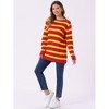 INSPIRE CHIC Women's Long Sleeves Drop Shoulder Loose Striped Sweater - 3 of 4