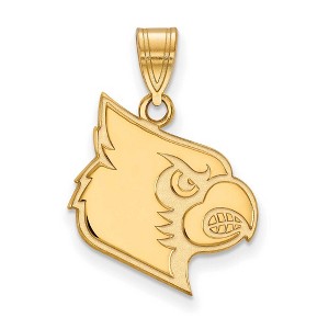 Black Bow Jewelry 14k Yellow Gold Plated Sterling Silver Louisville Cardinals NCAA Large Pendant - 1 of 3